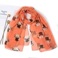 Women's Cute Simple Style Dog Polyester Printing Scarf sku image 5