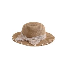 Women's Simple Style Solid Color Bowknot Wide Eaves Straw Hat main image 4