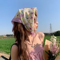 Women's Sweet Pastoral Flower Polyester Printing Bandanas sku image 9