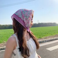 Women's Sweet Pastoral Flower Polyester Printing Bandanas sku image 15