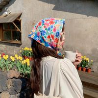 Femmes Sucré Pastorale Fleur Polyester Impression Bandanas sku image 25