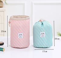 Classic Style Solid Color Canvas Cylindrical Makeup Bags main image 5
