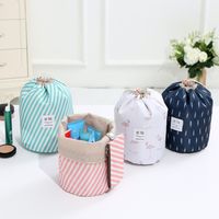 Classic Style Solid Color Canvas Cylindrical Makeup Bags main image 1