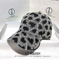 Women's Simple Style Classic Style Heart Shape Printing Curved Eaves Baseball Cap sku image 5