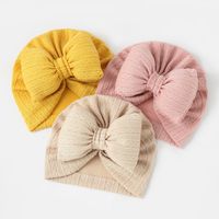 Girl's Cute Solid Color Jacquard Baby Hat main image 2