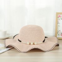 Women's Simple Style Solid Color Ruffles Straw Hat sku image 3