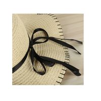 Women's Simple Style Solid Color Ruffles Straw Hat main image 4