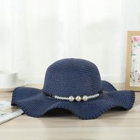 Women's Simple Style Solid Color Ruffles Straw Hat sku image 4