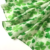 Women's Sweet Four Leaf Clover Voile Printing Scarf main image 2