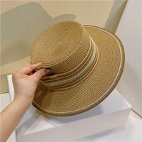Unisex Ethnic Style Solid Color Flat Eaves Straw Hat main image 4