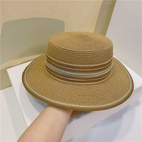 Unisex Ethnic Style Solid Color Flat Eaves Straw Hat sku image 1