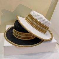 Unisex Ethnic Style Solid Color Flat Eaves Straw Hat main image 3