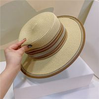 Unisex Ethnic Style Solid Color Flat Eaves Straw Hat main image 1