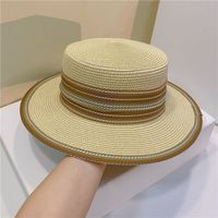 Unisex Ethnic Style Solid Color Flat Eaves Straw Hat sku image 4