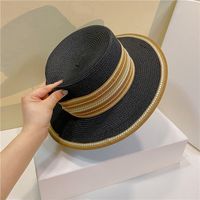 Unisex Ethnic Style Solid Color Flat Eaves Straw Hat main image 2