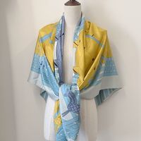 Women's Elegant Simple Style Plant Polyester Silk Scarf sku image 12