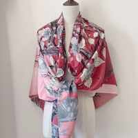 Women's Elegant Simple Style Plant Polyester Silk Scarf sku image 16