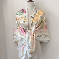 Women's Elegant Simple Style Plant Polyester Silk Scarf sku image 7