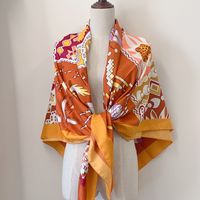 Women's Elegant Simple Style Plant Polyester Silk Scarf sku image 11