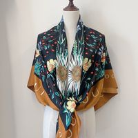Women's Elegant Simple Style Plant Polyester Silk Scarf sku image 9