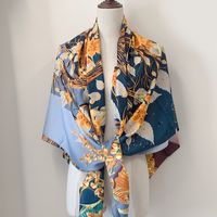 Women's Elegant Simple Style Plant Polyester Silk Scarf sku image 15