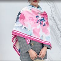 Women's Elegant Simple Style Plant Polyester Silk Scarf sku image 27