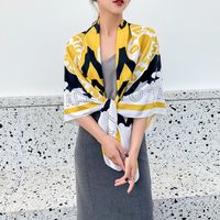 Women's Elegant Simple Style Plant Polyester Silk Scarf sku image 46