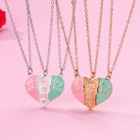 Cartoon Style Heart Shape Alloy Enamel Plating Mother's Day Mother&daughter Mother&son Pendant Necklace main image 1