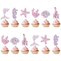 Birthday Cartoon Style Starfish Hippocampus Paper Daily Party Flag sku image 1