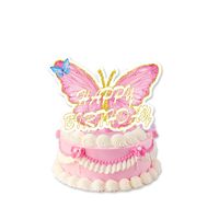 Birthday Cartoon Style Letter Butterfly Paper Daily Party Flag main image 2