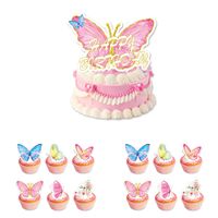 Birthday Cartoon Style Letter Butterfly Paper Daily Party Flag main image 1