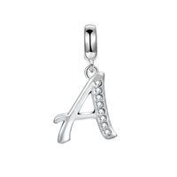 1 Piece Simple Style Letter Sterling Silver Inlay Pendant Jewelry Accessories sku image 1