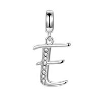 1 Piece Simple Style Letter Sterling Silver Inlay Pendant Jewelry Accessories sku image 5