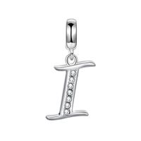 1 Piece Simple Style Letter Sterling Silver Inlay Pendant Jewelry Accessories sku image 9