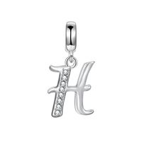 1 Piece Simple Style Letter Sterling Silver Inlay Pendant Jewelry Accessories sku image 8