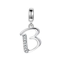 1 Piece Simple Style Letter Sterling Silver Inlay Pendant Jewelry Accessories sku image 2