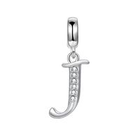 1 Piece Simple Style Letter Sterling Silver Inlay Pendant Jewelry Accessories sku image 10