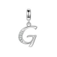 1 Piece Simple Style Letter Sterling Silver Inlay Pendant Jewelry Accessories sku image 7
