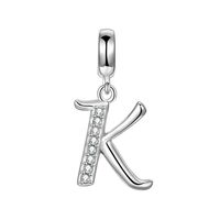 1 Piece Simple Style Letter Sterling Silver Inlay Pendant Jewelry Accessories sku image 11