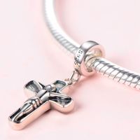 1 Piece Simple Style Cross Sterling Silver Plating Inlay Pendant Jewelry Accessories main image 4
