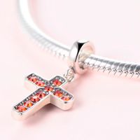 1 Piece Simple Style Cross Sterling Silver Plating Inlay Pendant Jewelry Accessories main image 3
