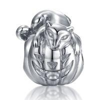1 Piece Hip-hop Heart Shape Skull Sterling Silver Enamel Inlay Beads Jewelry Accessories sku image 14