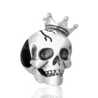 1 Piece Hip-hop Heart Shape Skull Sterling Silver Enamel Inlay Beads Jewelry Accessories sku image 3