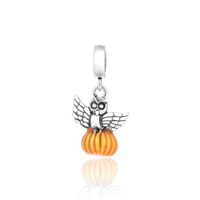 1 Piece Cute Simple Style Owl Wings Ghost Sterling Silver Enamel Inlay Pendant Jewelry Accessories sku image 11