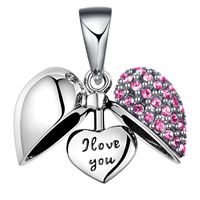 1 Piece Sweet Letter Heart Shape Sterling Silver Inlay Pendant Jewelry Accessories sku image 16