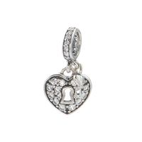 1 Piece Sweet Letter Heart Shape Sterling Silver Inlay Pendant Jewelry Accessories sku image 3