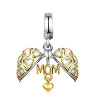 1 Piece Sweet Letter Heart Shape Sterling Silver Inlay Pendant Jewelry Accessories sku image 9