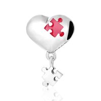 1 Piece Sweet Letter Heart Shape Sterling Silver Inlay Pendant Jewelry Accessories sku image 6
