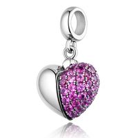 1 Piece Sweet Letter Heart Shape Sterling Silver Inlay Pendant Jewelry Accessories main image 3