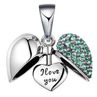 1 Piece Sweet Letter Heart Shape Sterling Silver Inlay Pendant Jewelry Accessories sku image 15